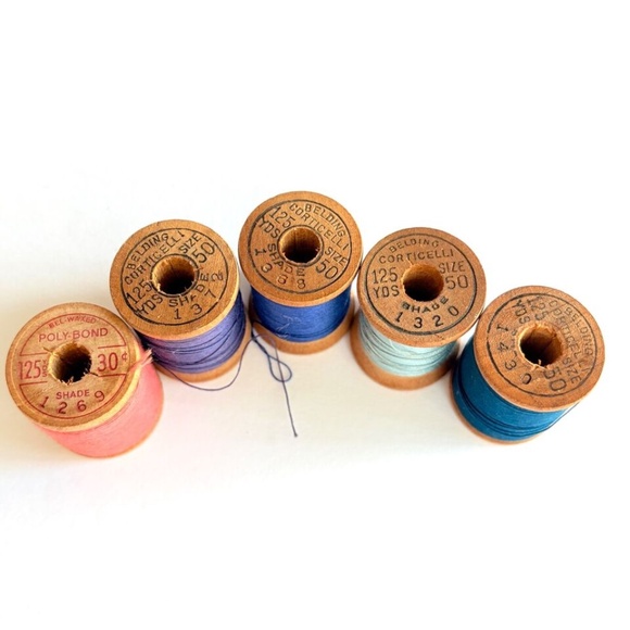 Belding Corticelli Polybond Bel-Waxed Thread 10 Wood Spools One Coats & Clark - Picture 6 of 9